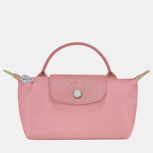 Le Pliage Green Pouch with Handle - Petal Pink!